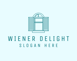 Teal Window Shutters logo design