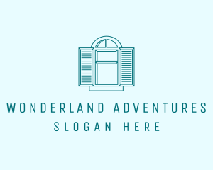 Teal Window Shutters logo design