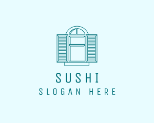 Teal Window Shutters logo design