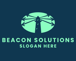 Beacon - Arrows Lighthouse Tower logo design