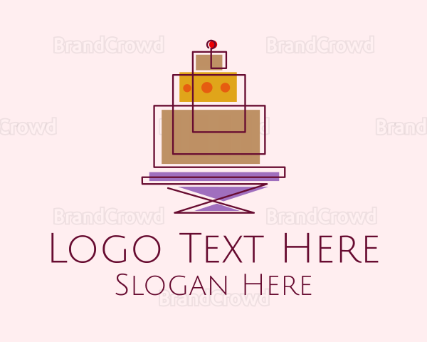 Geometric Cake Bakery Logo