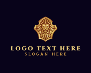 Wildlife - Lion Shield Animal logo design