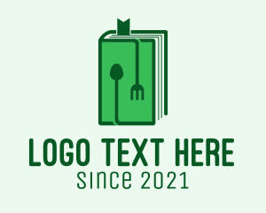 Fork - Green Recipe Book logo design