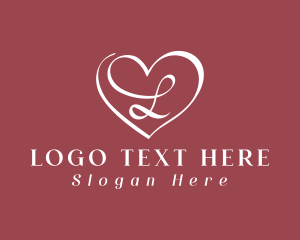 Letter L - White Heart Bridal logo design