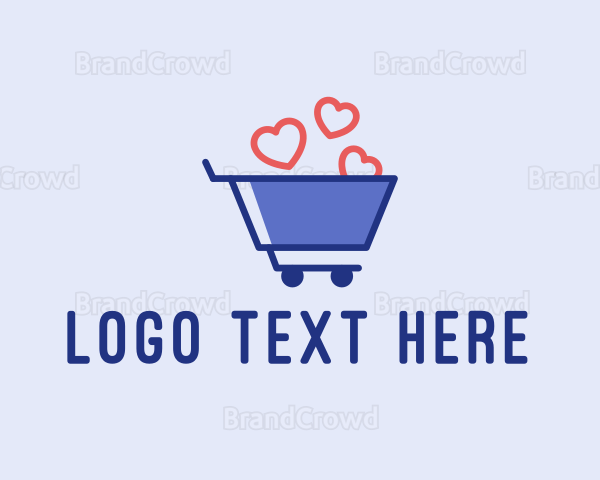 Shopping Cart Hearts Logo