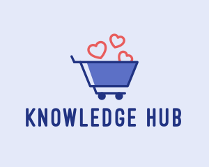 Online Shopping - Shopping Cart Hearts logo design