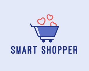 Shopper - Shopping Cart Hearts logo design