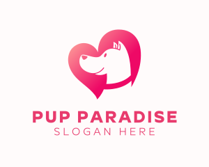 Heart Puppy Dog logo design