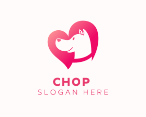Puppy - Heart Puppy Dog logo design