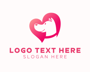 Pooch - Heart Puppy Dog logo design