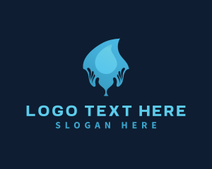 Drinking Water - Water Drop Hand logo design