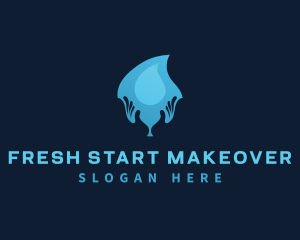 Water Drop Hand logo design