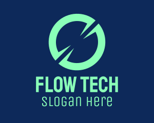 Round Teal Tech Application logo design