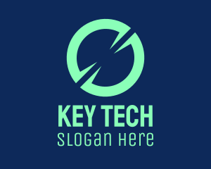 Round Teal Tech Application logo design