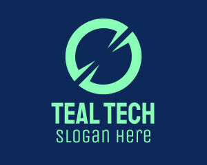 Round Teal Tech Application logo design