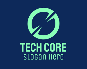 Round Teal Tech Application logo design