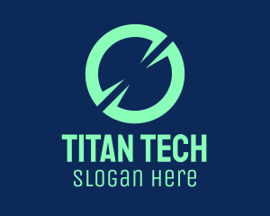 Round Teal Tech Application logo design