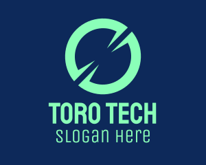 Round Teal Tech Application logo design