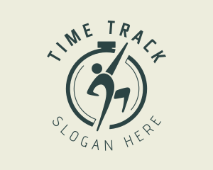 Human Clock Stopwatch logo design