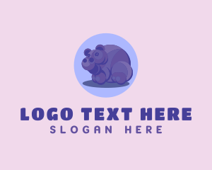 Cartoon - Wild Hippo Zoo logo design