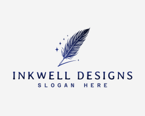 Stationary - Sparkle Writing Feather Signature logo design