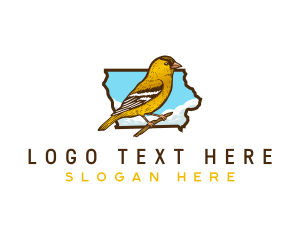 Conservation - Iowa American Goldfinch Bird logo design