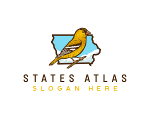 Iowa American Goldfinch Bird logo design