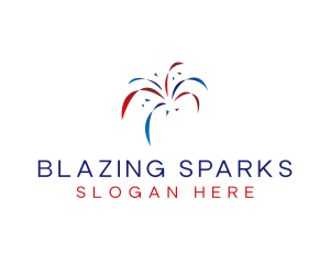 Pyrotechnics - Celebration Fireworks Confetti logo design