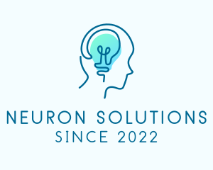 Neuron - Light Bulb Mental Health logo design