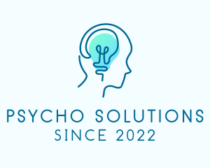 Psycho - Light Bulb Mental Health logo design