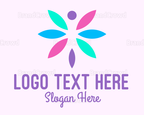 Colorful Butterfly Flower Logo