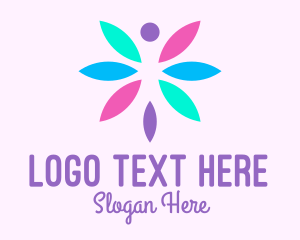Girly - Colorful Butterfly Flower logo design