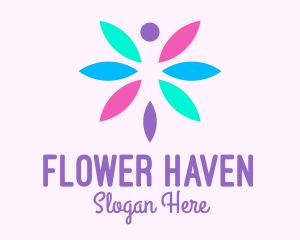 Blossoming - Colorful Butterfly Flower logo design