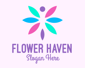 Colorful Butterfly Flower logo design