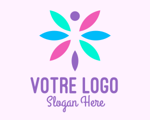 Girly - Colorful Butterfly Flower logo design