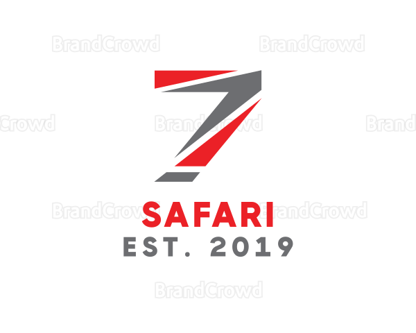 Sporty Sharp Angle Number 7 Logo