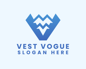 Blue Mountain Range Letter V logo design