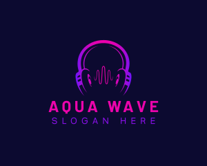 Headphone Wave Recording logo design