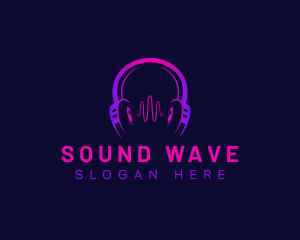 Headphone - Headphone Wave Recording logo design