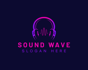 Headphone Wave Recording logo design