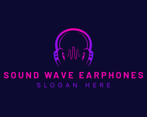 Earphones - Headphone Wave Recording logo design