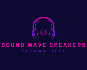 Headphone Wave Recording logo design