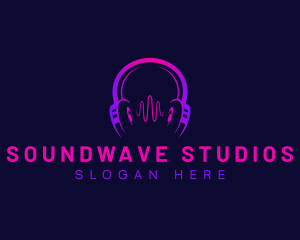 Recording - Headphone Wave Recording logo design