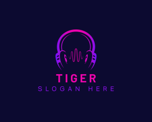 Podcast - Headphone Wave Recording logo design