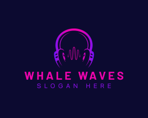 Headphone Wave Recording logo design