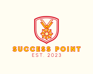 Achievement - Athlete Medal Sun logo design