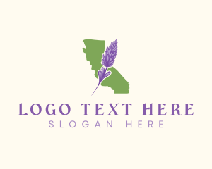 Map - California Lavender Flower logo design