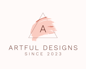 Triangle Brushstroke Cosmetology logo design