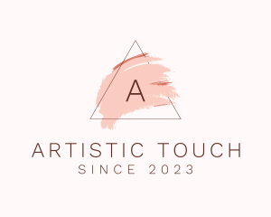 Triangle Brushstroke Cosmetology logo design