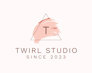 Triangle Brushstroke Cosmetology logo design